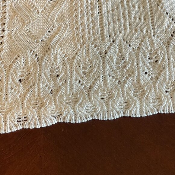 Melody Womens White Long Sleeve Knit Crochet Sweater XL‎  Pullover - Picture 13 of 13